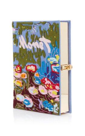 Monet Appliquéd Canvas Book Clutch by Olympia Le-Tan | Moda Operandi