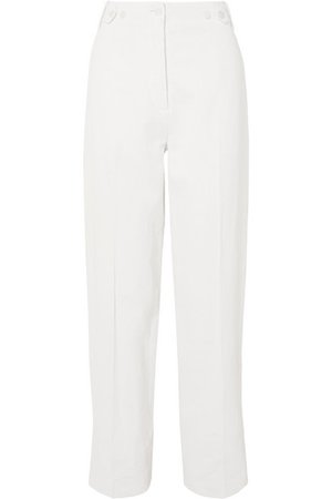 The Row | Matea pleated linen-blend wide-leg pants | NET-A-PORTER.COM