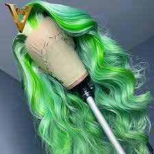 wig green hair