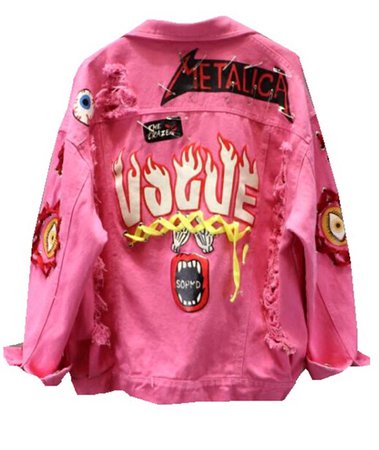 pink punk denim jacket