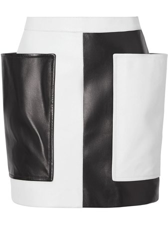 Black Burberry Pocket Detail Two-Tone Lambskin Mini Skirt | Farfetch.com