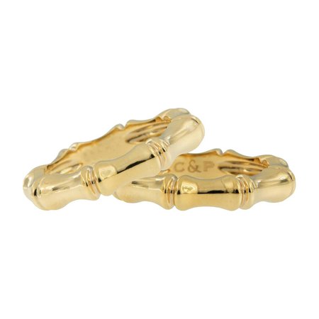 18 Karat Gold "Made In Italy" Bamboo Motif Ring at 1stDibs