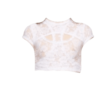 BARRAGAN white lace crop | 𝐢𝐥𝐥𝐮𝐬𝐢𝐨𝐧