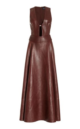 Haylee Cutout Leather Maxi Dress By Brandon Maxwell | Moda Operandi