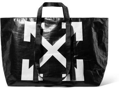 Commercial Printed Textured-shell Tote - Black