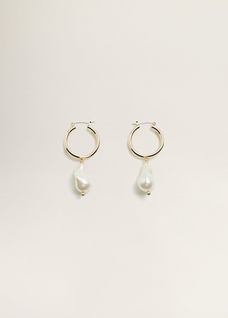 Pearl hoops earrings - Women | Mango USA