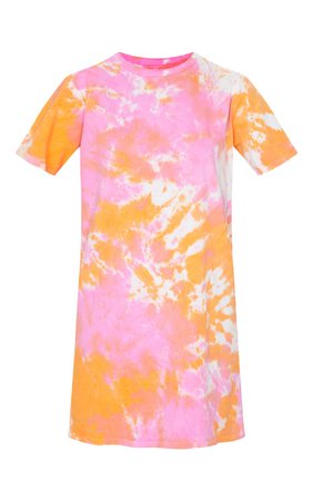 Orange Tie Dye T Shirt Dress - T-Shirt Dresses - Dresses - from $14 - Clothing | PrettyLittleThing USA