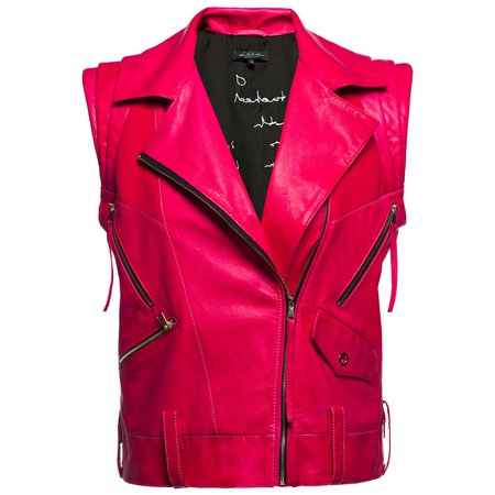 pink leather vest