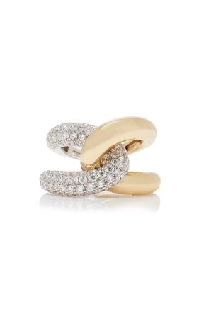 Intertwin 18k Yellow And White Gold Diamond Ring By Gemella Jewels | Moda Operandi