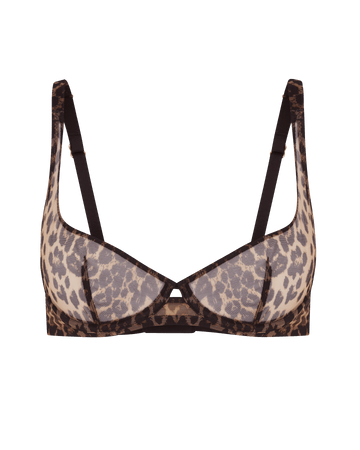 Lucky Demi Cup Plunge Underwired Bra in Leopard | By Agent Provocateur New In