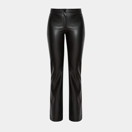 Faux Leather Casual Flare Pant