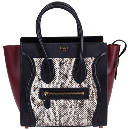 Celine Limited Edition Water Snake Micro Luggage Bag For Sale at 1stdibs