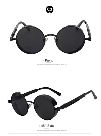 Round Metal Sunglasses Steampunk Unisex Fashion Glasses Designer Retro Vintage Sunglasses UV400 Protection – Mondo Melon