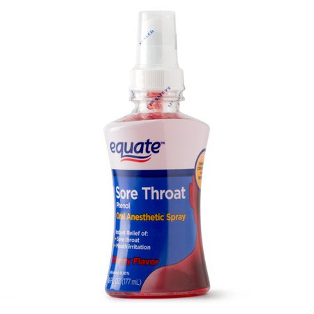 Equate Sore Throat Oral Anesthetic Spray, Cherry Flavor, 6 fl. Oz. - Walmart.com