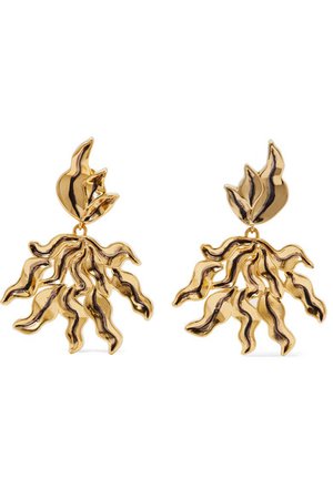 Chloé | Willow oversized gold-tone clip earrings | NET-A-PORTER.COM