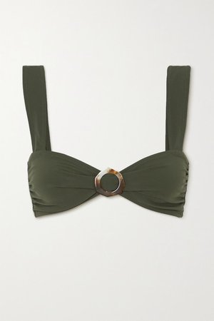 Space For Giants Net Sustain Papillon Embellished Bikini Top - Army green