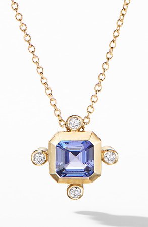 David Yurman Novella Pendant Necklace in 18K Yellow Gold with Diamonds | Nordstrom
