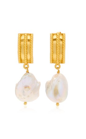 VALÉRE Chloe 24K Gold-Plated Pearl Earrings