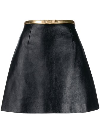 Black Miu Miu Bow Belt Mini Skirt | Farfetch.com