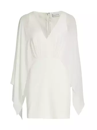 Shop Halston Rylee Crepe Kaftan-Sleeved Minidress | Saks Fifth Avenue