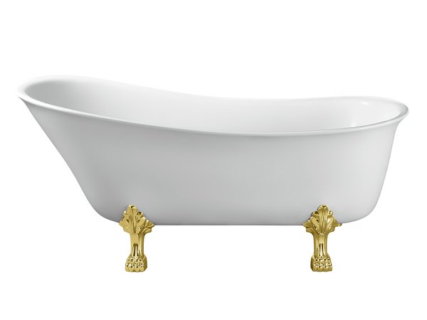 Kado Era Freestanding Bath 1700mm White with Gold Claw Feet from Reece