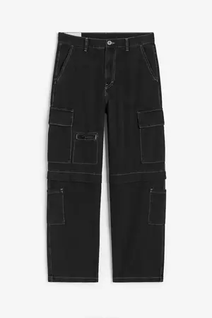 Loose Fit Cargo Pants - Black - Men | H&M US