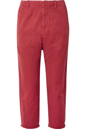Nili Lotan | Luna cropped cotton and linen-blend twill pants | NET-A-PORTER.COM