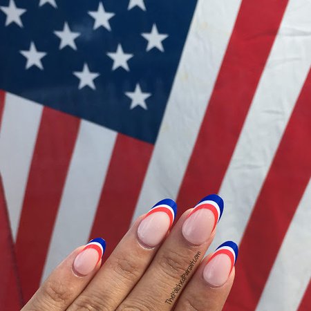 red white blue nails