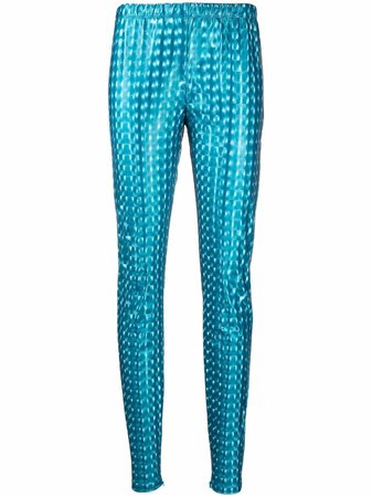 Shop MSGM holographic-print stretch leggings with Express Delivery - FARFETCH