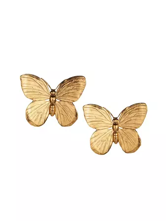Shop Jennifer Behr Pippa 24K Gold-Plated Butterfly Stud Earrings | Saks Fifth Avenue