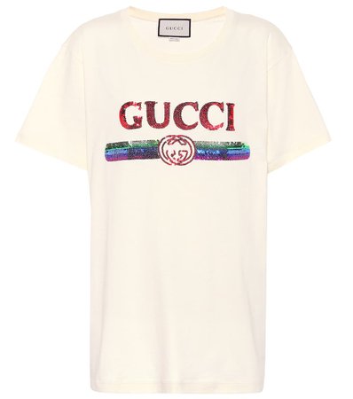 Sequinned Cotton T-Shirt - Gucci | mytheresa.com
