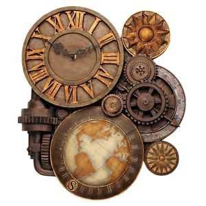Unique 3D TIME GEAR CLOCK SCULPTURE Industrial Mechanical Modern Steampunk © Art | eBay
