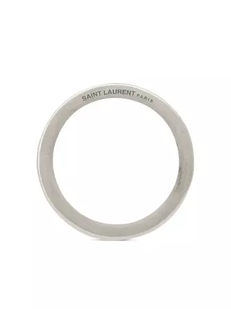 Saint Laurent oxidised-finish logo-engraved Ring