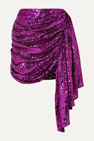 16ARLINGTON | Draped sequined tulle mini skirt | NET-A-PORTER.COM