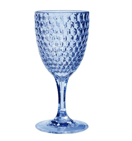 blue plastic glass