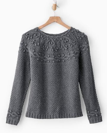 Shimmering Cabled Cashmere Sweater | Garnet Hill