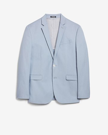 Slim Light Blue Cotton-blend Stretch Suit Jacket | Express