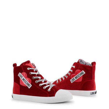 Sneakers | Shop Women's Love Moschino Red Round Toe Sneakers at Fashiontage | JA15023G16IF_050A-Red-36