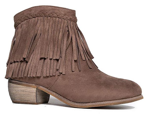 Amazon.com | J. Adams Fringe Ankle Boot- Western Cowboy Bootie | Ankle & Bootie