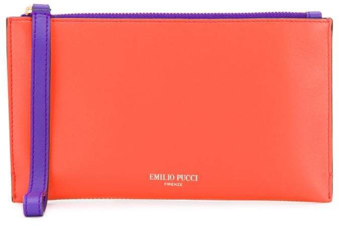 Colourblocked Leather Pouch