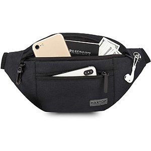 Amazon.com : MAXTOP Large Crossbody Fanny Pack with 4-Zipper Pockets,Gifts for Enjoy Sports Festival Workout Traveling Running Casual Hands-Free Wallets Waist Pack Phone Bag Carrying All Phones (Black(4 Zipper Pockets), Large) : Sports & Outdoors