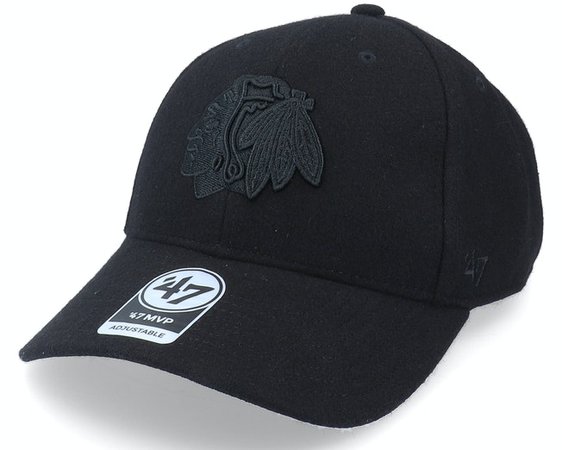Chicago Blackhawks Melton Snap Mvp Black Adjustable - 47 Brand caps - Hatstoreworld.com