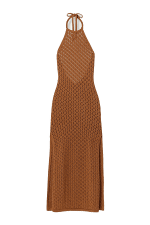 CULT GAIA Karen crocheted cotton-blend halterneck maxi dress