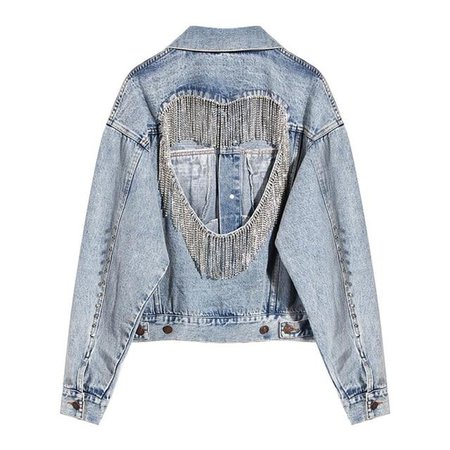 Heart Hollow Out Jacket With Rhinestones