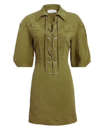 Olive Cargo Mini Dress | INTERMIX®