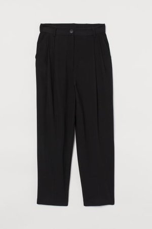 Pantalon habillé tissu croisé - Noir - FEMME | H&M CA
