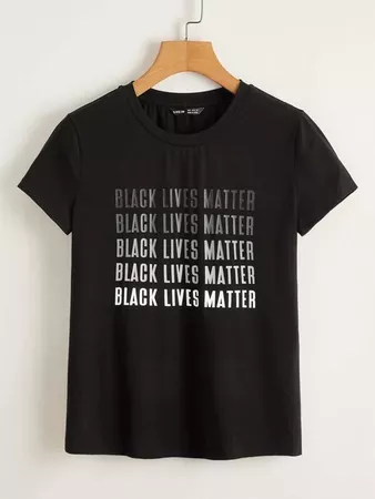 Black Lives Matter Slogan Graphic Tee | SHEIN USA black