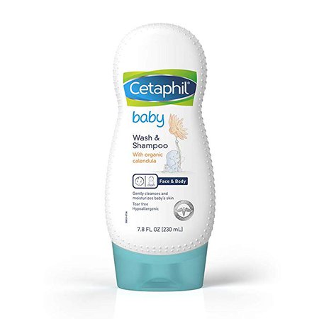 Amazon.com: Cetaphil Baby Wash & Shampoo with Organic Calendula, 7.8 Fl Oz (Pack of 1): Health & Personal Care