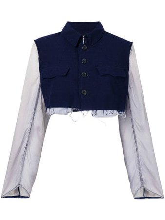 Comme Des Garçons Pre-Owned Tonal Cropped Jacket | Farfetch.com