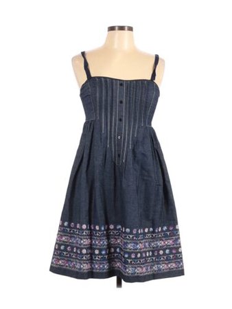 Anna Sui Women Blue Casual Dress 8 | eBay